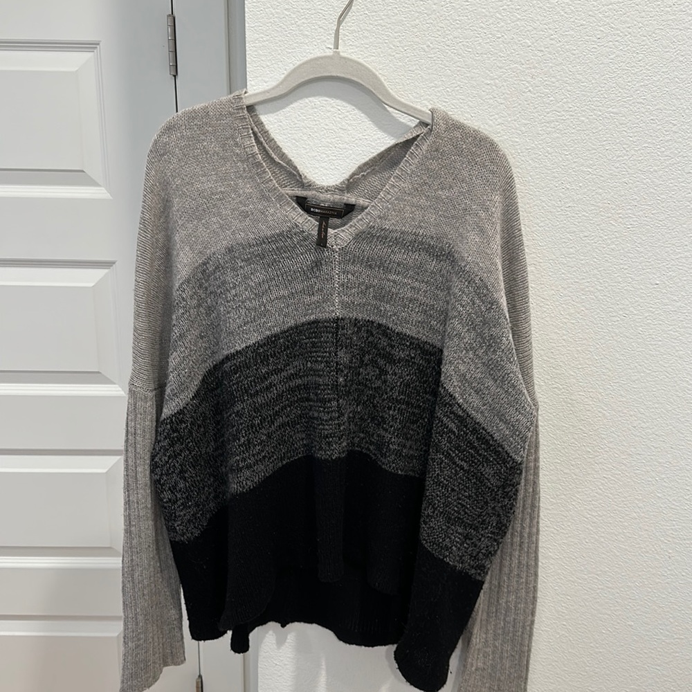 BCBGMAXAZRIA Color Block Wool Pullover Sweater